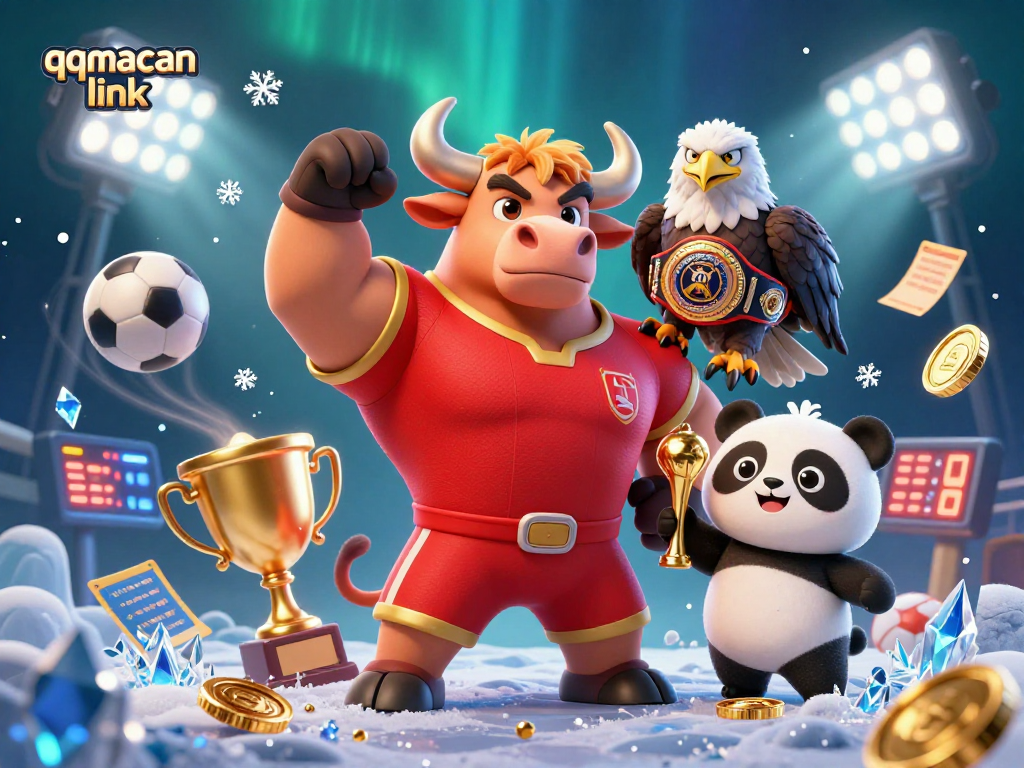 Celebrate wins in the thrilling world of gambling with qqmacan link showcased in an energetic 3D scene.