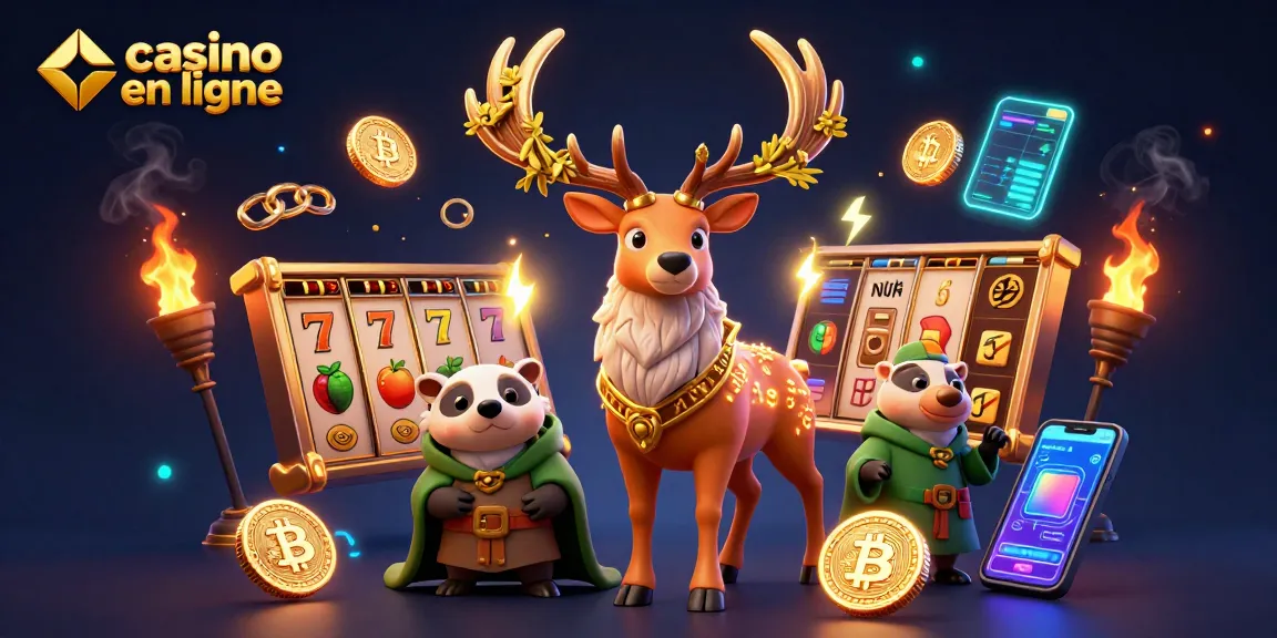 Découvrez l'illustration d'un casino en ligne captivant avec des éléments animés.