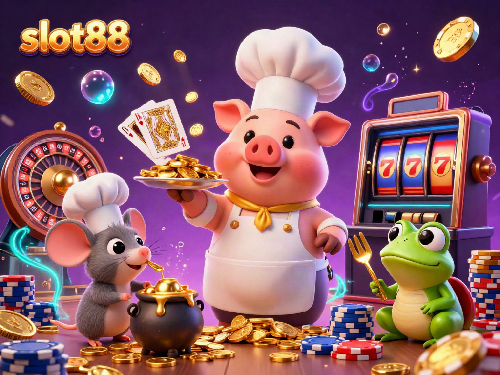 Experience thrilling slot88 gameplay with inventive characters and glittering coins in action.
