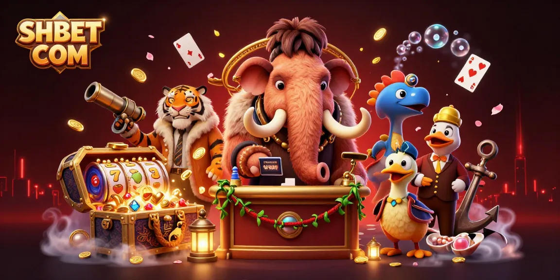 Experience thrilling gameplay at SHBET COM with a vibrant casino scene featuring unique characters.
