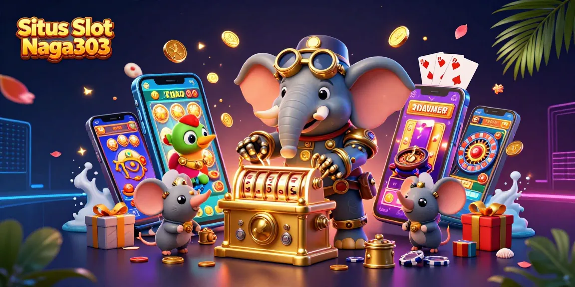 Situs Slot Naga303 showcases a colorful 3D slot game scene with vibrant characters and dynamic elements.