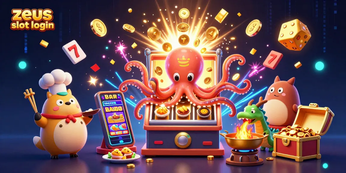 Engage in zeus slot login excitement with vibrant 3D depiction of jackpot-winning elements and characters.