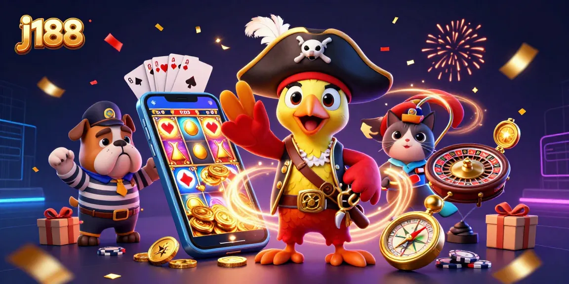 Experience thrilling gameplay with j188's colorful slots and vibrant casino elements.