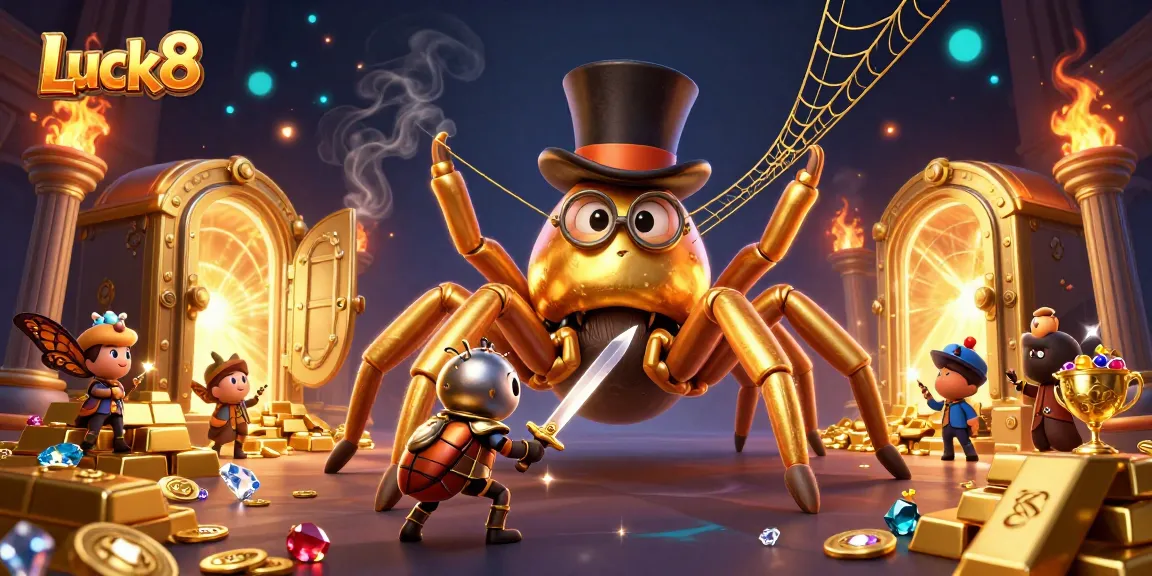 Immerse yourself in Luck8's vibrant 3D casino scene filled with treasure and adventure