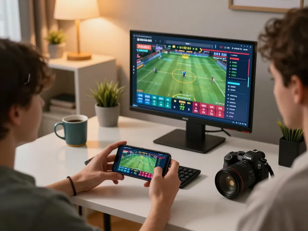 Engaging in dynamic sports betting through the sun win app in a stylish home setup