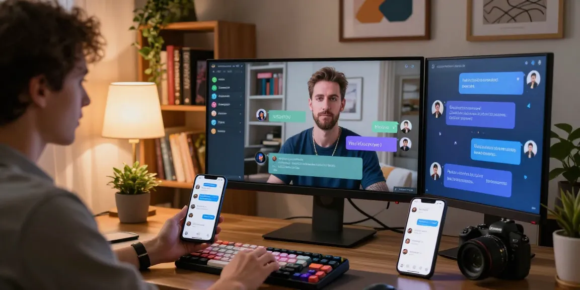 Engaging NSFW chat bot interaction in a modern home office setting with a realistic AI avatar.