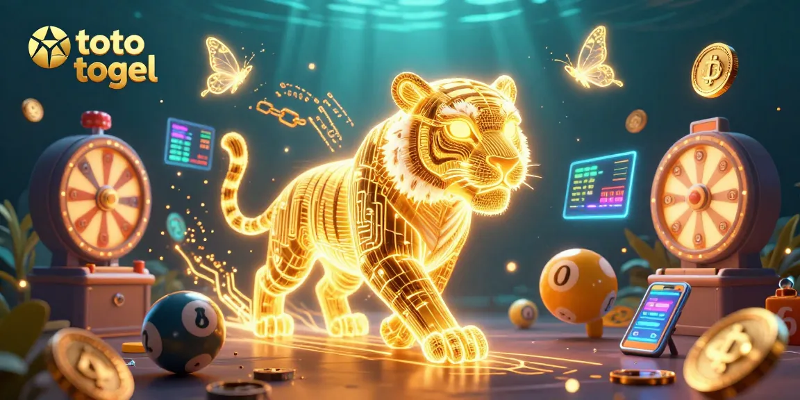 Engage with exciting toto togel gameplay featuring a neon tiger in a vibrant digital landscape.