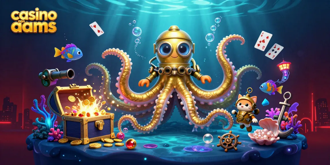 Giocando nei casinò non AAMS, un kraken 3D e un gatto sommozzatore tra gioielli e monete.