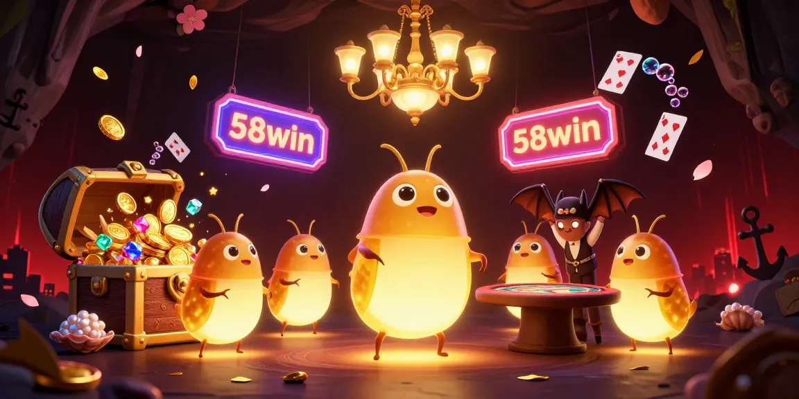 Experience the excitement of 58win casino, illuminated by glowworms and a bat dealer in a captivating scene.