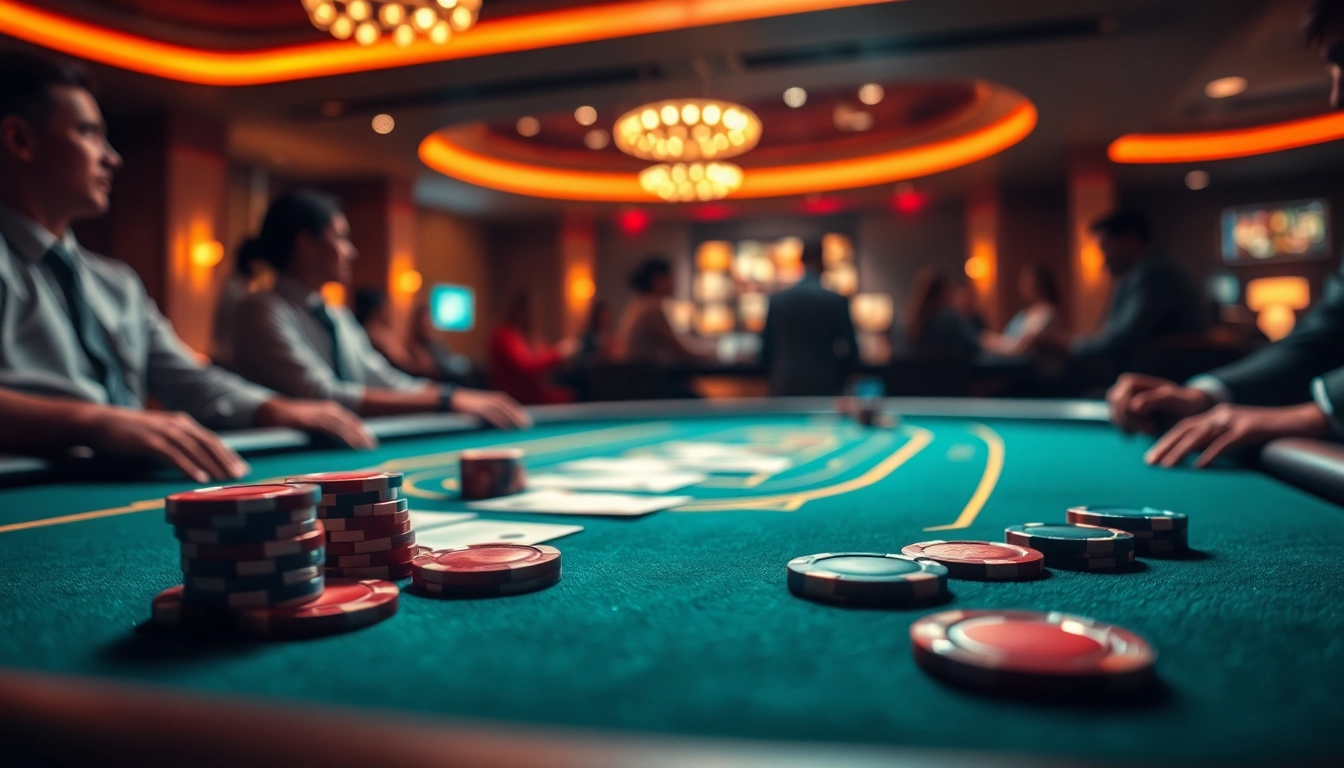 Permainan Akun Depo 5k yang seru di meja poker dengan suasana mengundang.