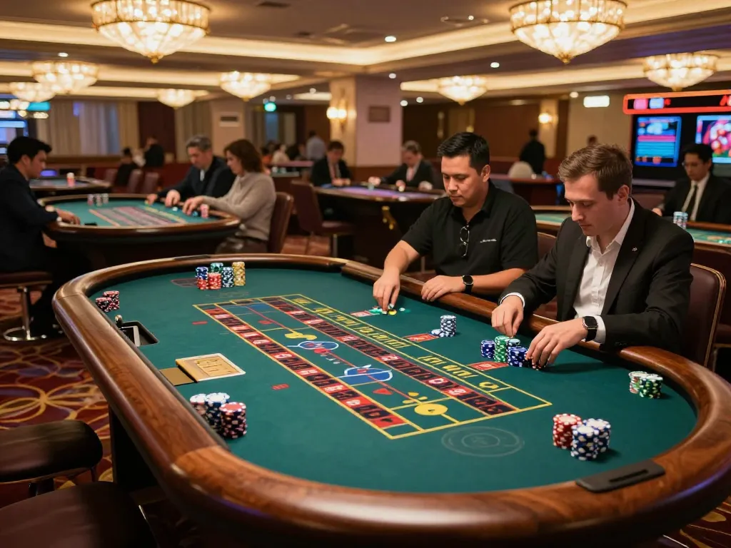 Intense roulette gameplay showcasing nhacaiuytinn casino atmosphere with vibrant chip action.