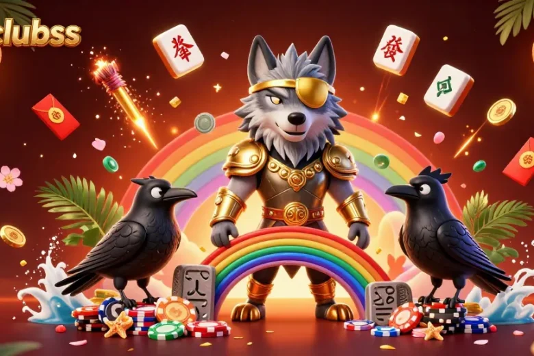 Engage in thrilling gameplay at b52clubss with Odin and his mystical ravens amidst colorful casino elements.