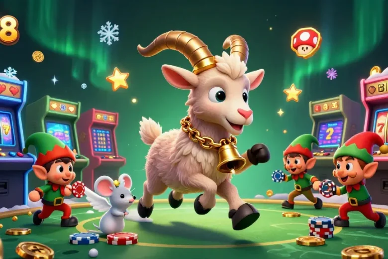 sc88 engages players in a festive casino scene with Krampus and gremlins stealing poker chips